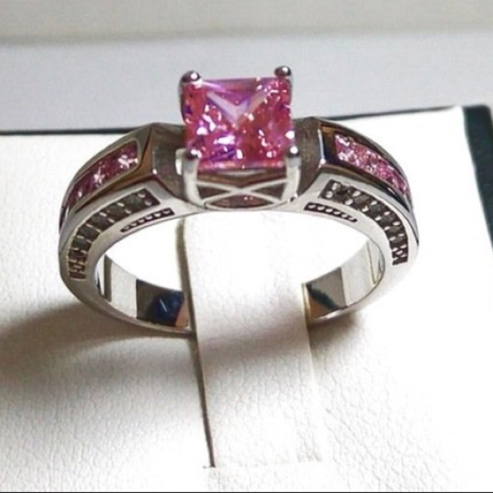 Beautiful pink and white CZ ring